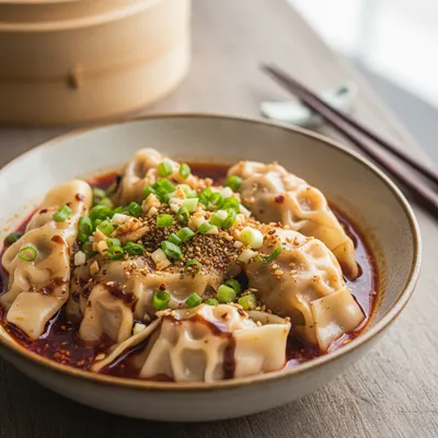 Wontons in Chili Oil — Red Oil Wontons